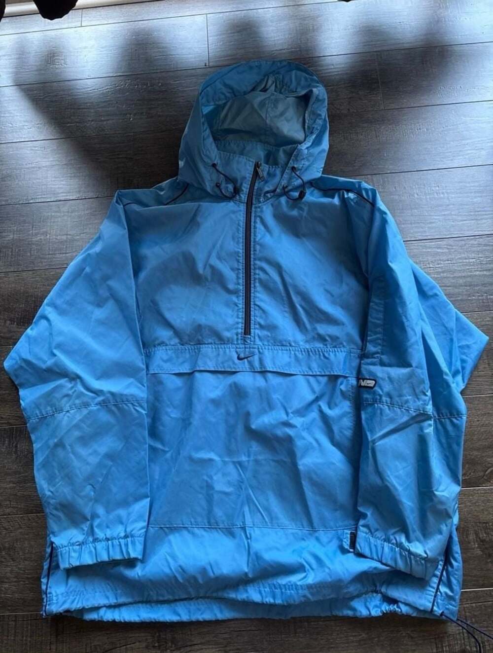 Vintage Nike unc light baby blue rain jacket wind breaker XL